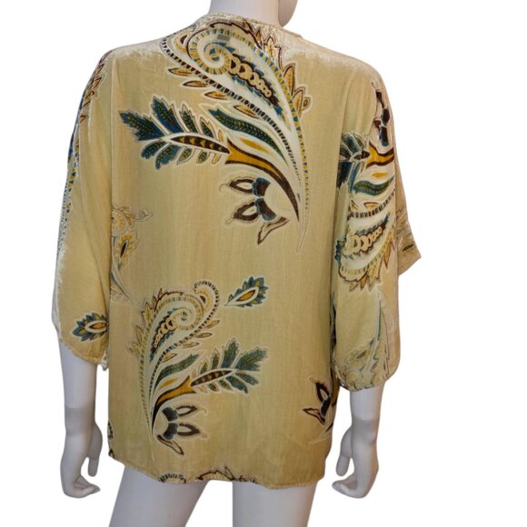 Winter Kale Burnout Velvet Top Blouse - Picture 7 of 7